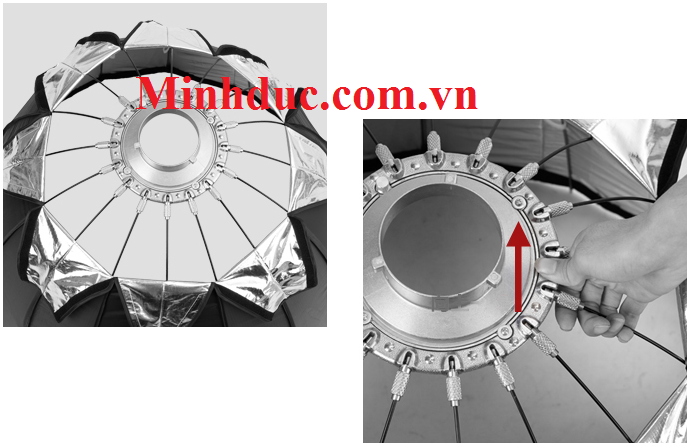 Parabolic softbox 16k Direct - Jinbei- Godox -Bowens mount - Đường kính 1m20